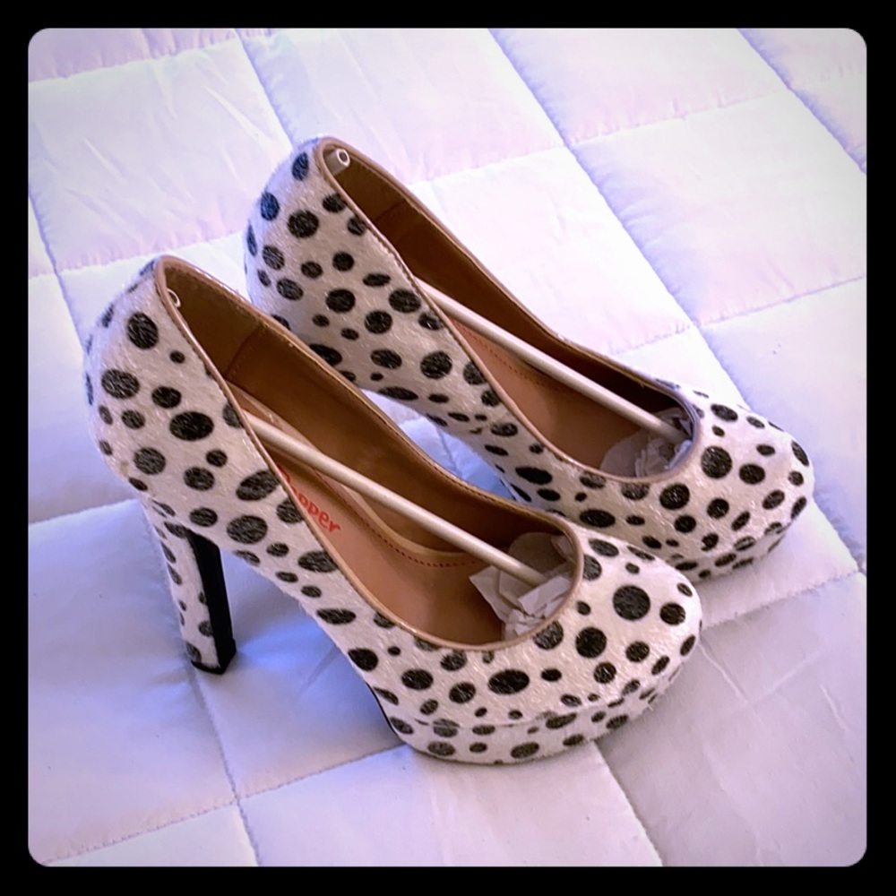 Polka Dot Platform Heels
